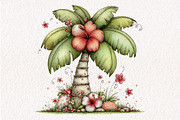 Whimsical Summer Palm Tree Clipart, an Illustration by CreationArt (Thumbnail 9 of 10)