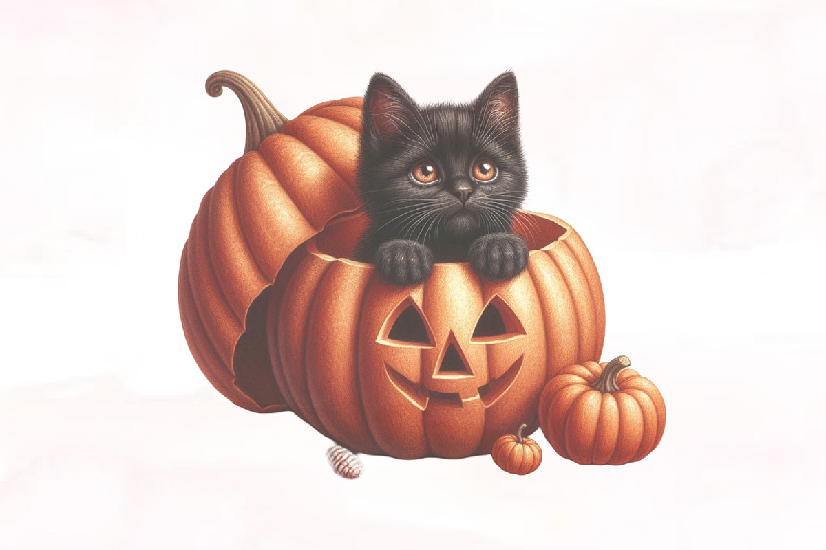 Watercolor Cute Halloween Clipart Bu, an Illustration by Designking (Photo 3 of 4)