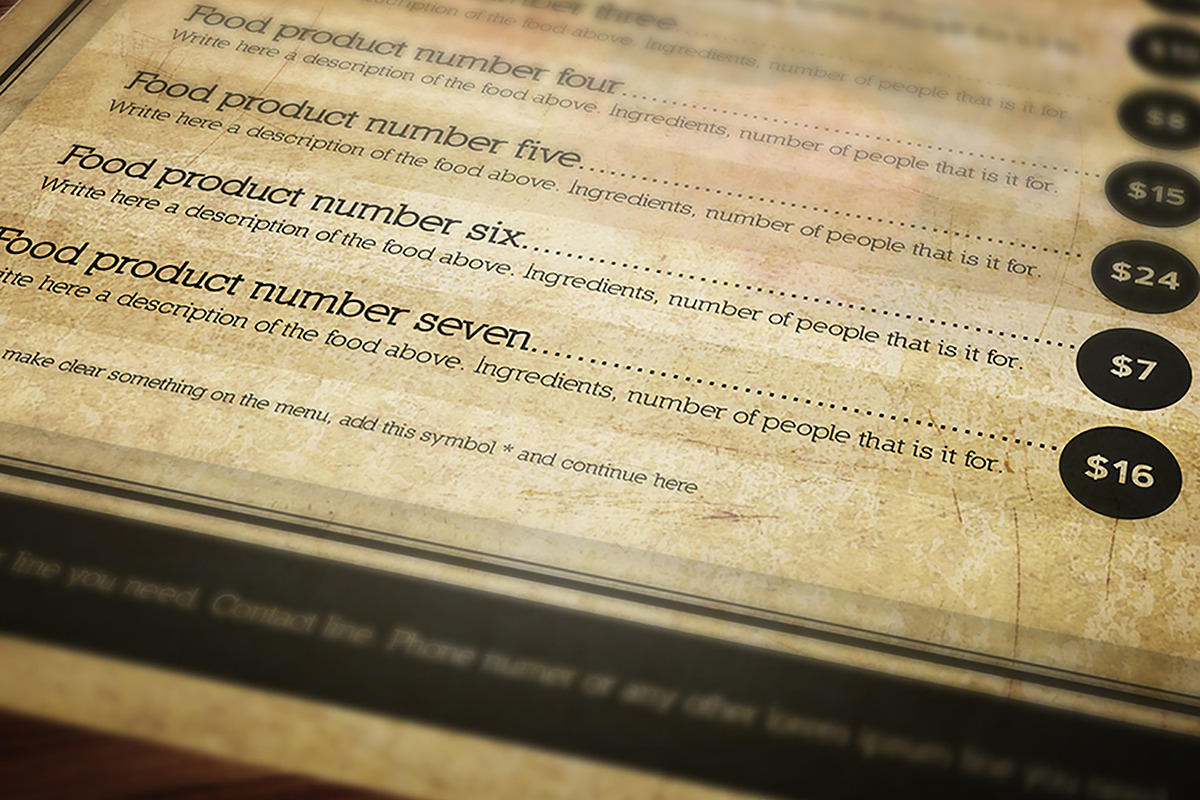 Elegant Food Rustic Menu 3, a Brochure Template by Luuqas Design (Photo 1 of 8)