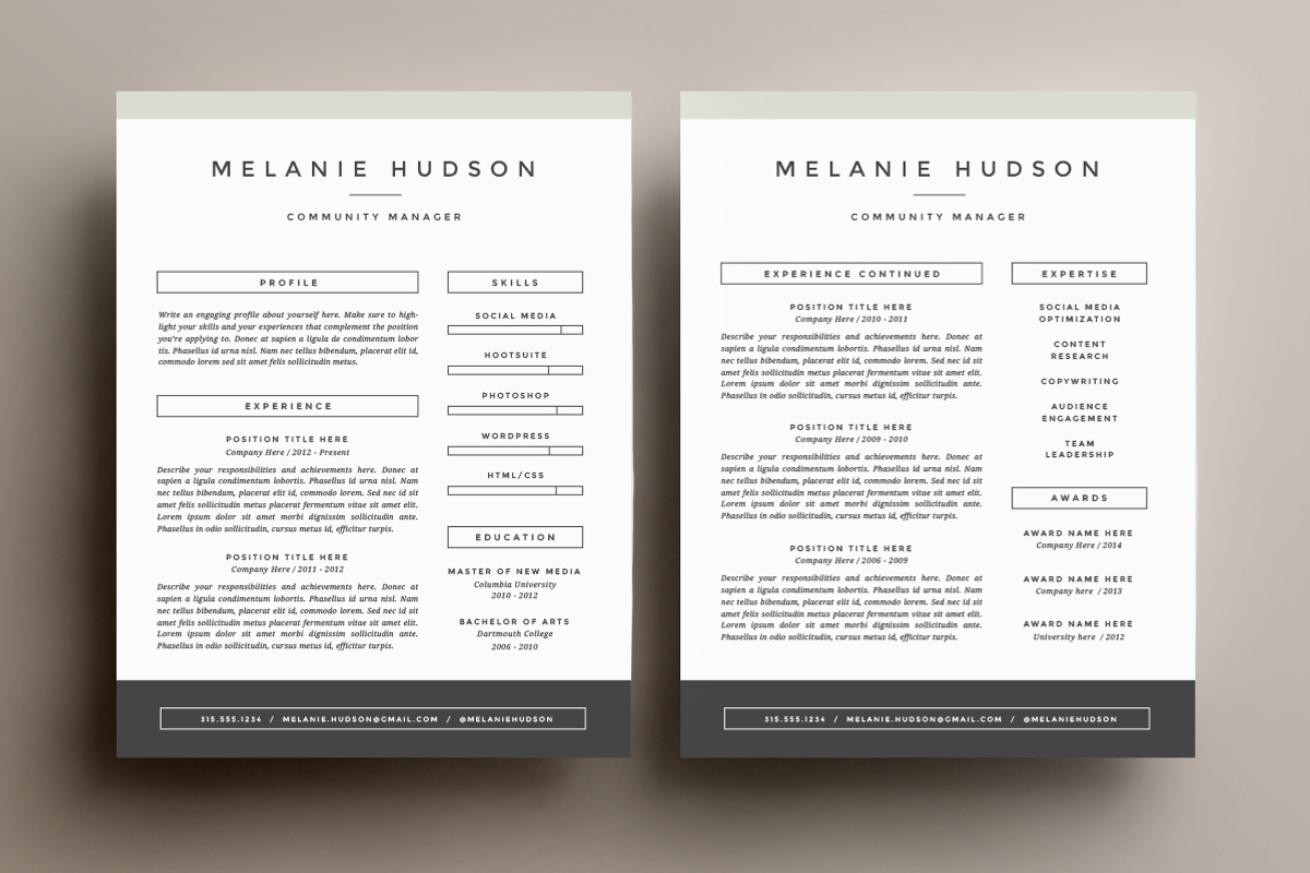 Resume Template 4 Pack | CV Template, a Resume Template by Refinery Resume Co. (Photo 2 of 3)