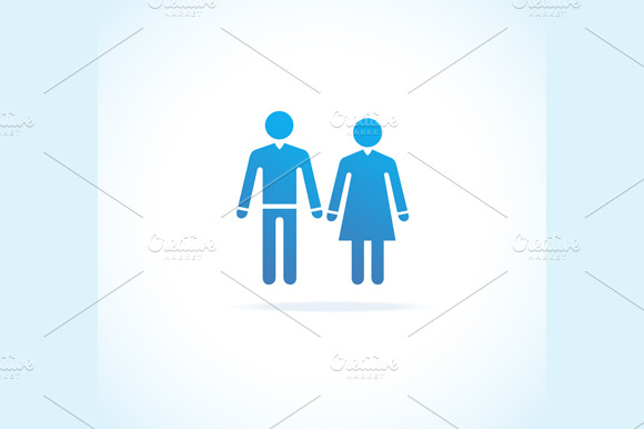 Woman And Man Icons. Vector