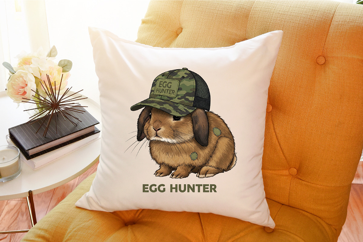 Egg Hunter Bunny PNG,Camo Easter Bun, an Illustration by Sublimation Artist (Photo 6 of 6)
