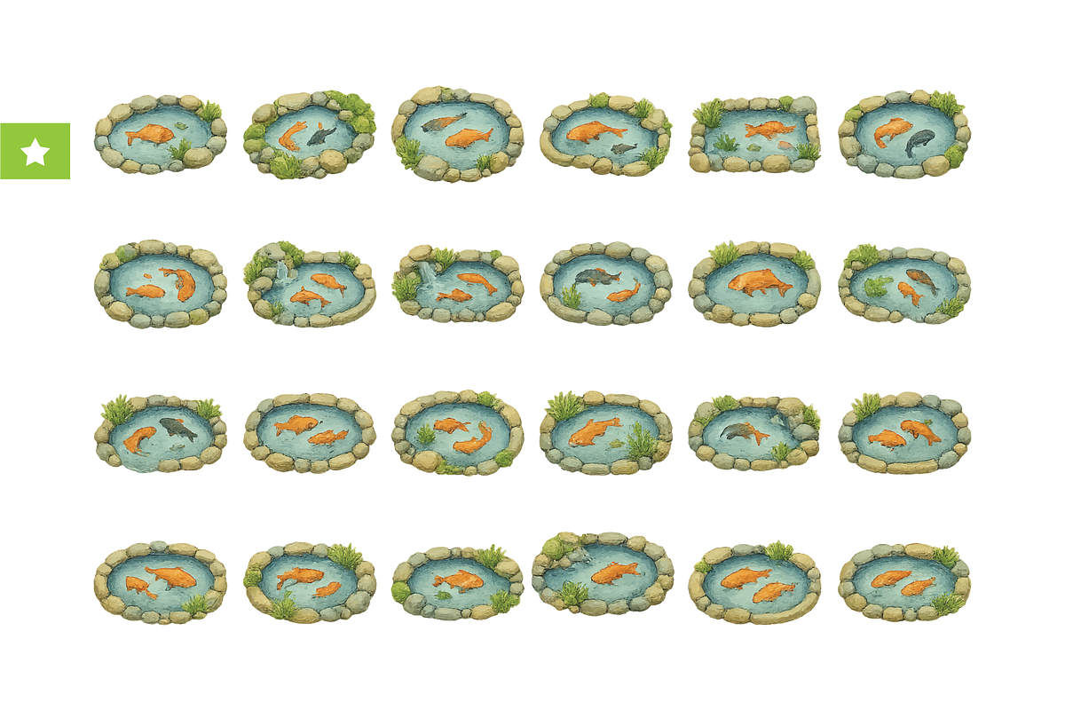 Beautiful Koi Pond, an Object Graphic by RT Studio
