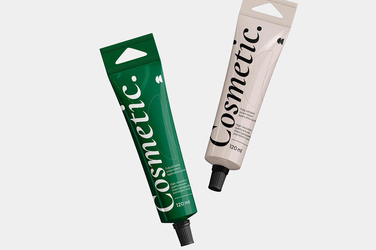 Glossy Tube Mockup, a Packaging Mockup by Permadi Creative (Photo 5 of 5)
