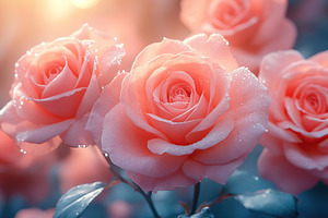 Beautiful pink rose flowers in pastel colors, a Nature Photo by AlyaAnd