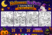 Halloween Tea Party Coloring Book, a Seasonal Illustration by Design Zone (Thumbnail 4 of 9)