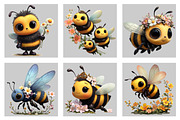 Watercolor Spring Bee Clipart, an Illustration by Black Bird Studio (Thumbnail 5 of 5)