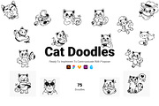 Cute Cat Doodle Icon Pack, an Outline Icon by Prosymbols (Thumbnail 1 of 6)