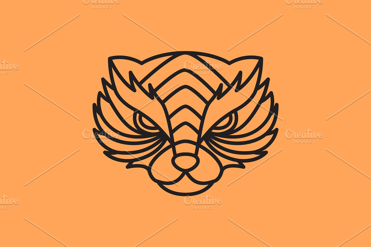 raccons head cool animal line logo, a Branding & Logo Template by devastd