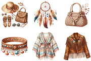 Watercolor Boho Fashion Clipart, an Illustration by DreamArtGraphic (Thumbnail 4 of 5)
