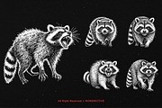 10 Bundle Dark Art Racoon Scary, an Illustration by Morspective (Thumbnail 5 of 7)