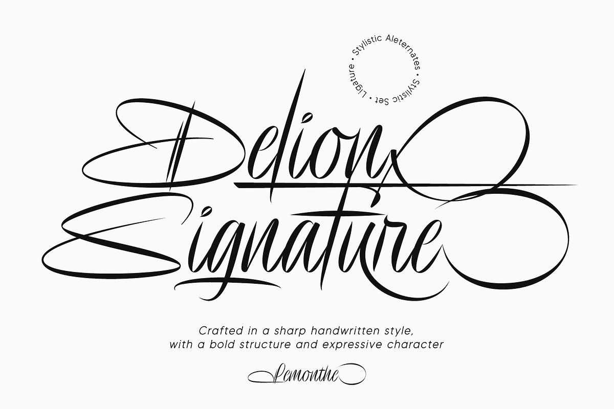 Delion | Signature Font, a Script Font by Lemonthe (Photo 1 of 10)