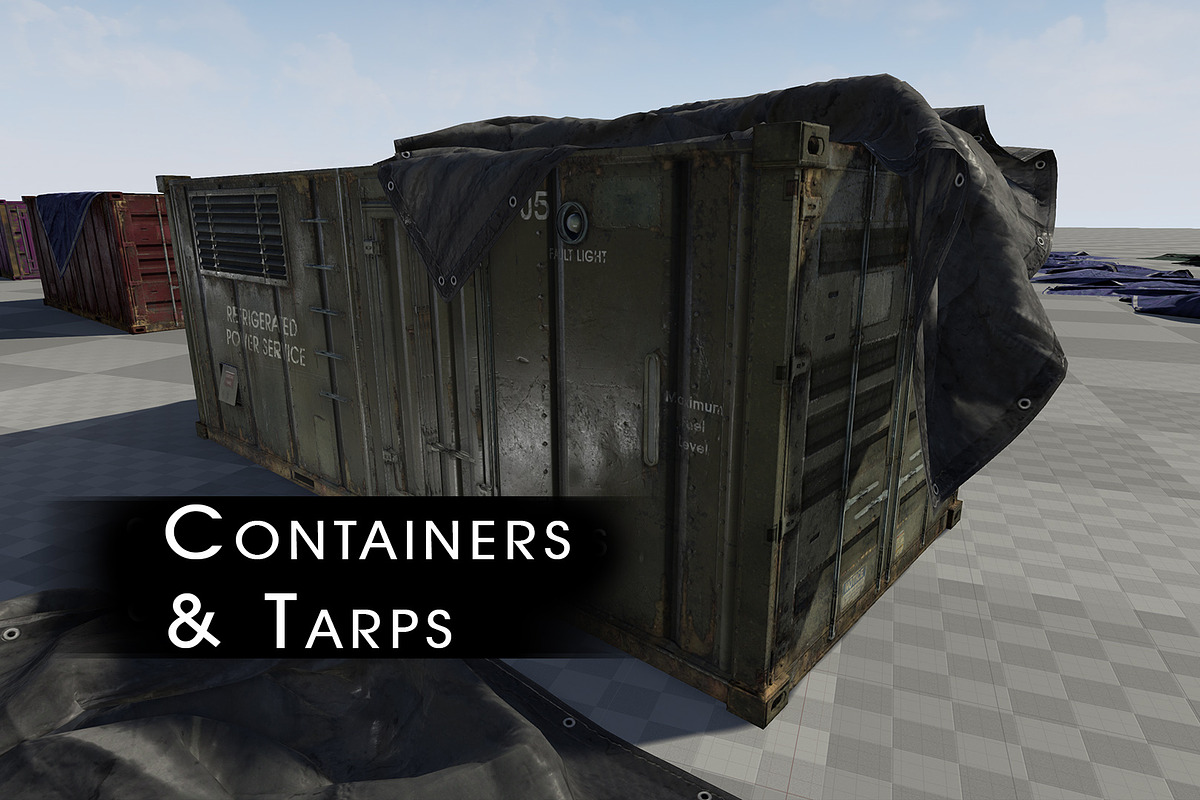 Game & Film - Containers & Tarps, an Object 3D Model by PurePolygons (Photo 1 of 5)