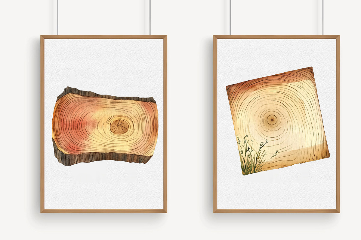 Watercolor wooden flowers clipart PN, an Illustration by Libby Wishes (Photo 4 of 7)