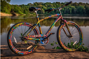 Bicycle Graffiti Colorful. Generate