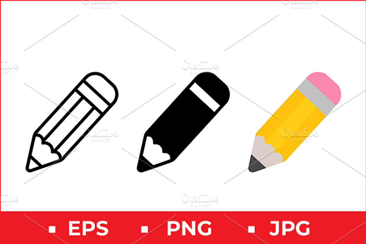 Pencil Vector Icons, a Solid Icon by Artonix (Photo 1 of 2)