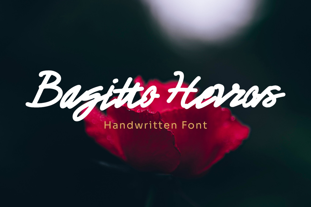 Bagitto Herros- Handwritten Font, a Handwritten Font by Dhabee (Photo 1 of 8)