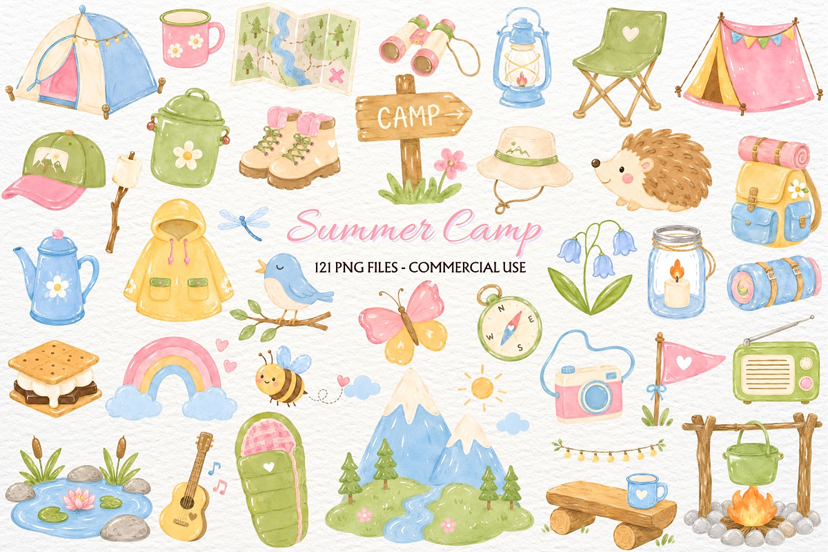 Camp Nursery Clipart Woodland Animal, a Seasonal Illustration by SugarCloudStudioArt (Photo 1 of 7)