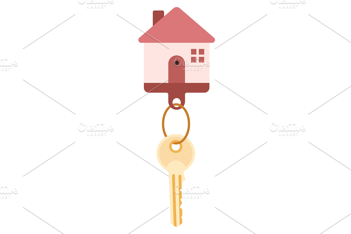 Door keys keyfob. Ring with, an Object Illustration by Things for designers