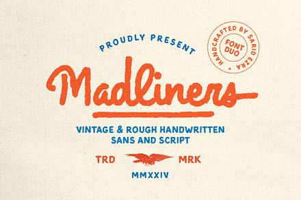 Madliners - Rough Font Duo, a Script Font by Sarid Ezra