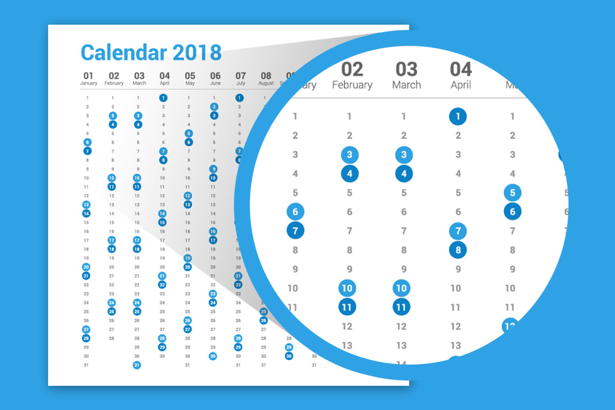 Calendar 2018 Vertical Design, a Stationery Template by WORAKAMON Design Studio (Photo 2 of 3)