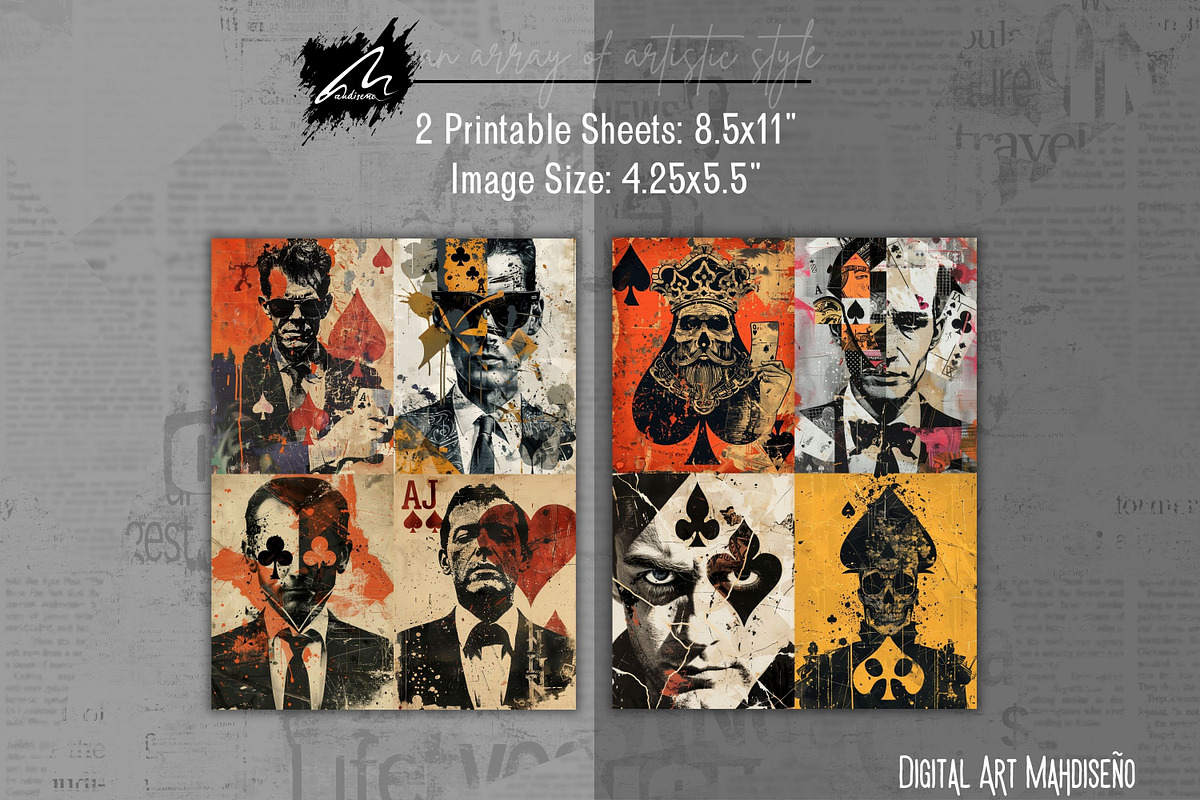 Whimsical Playing Card, Vintage Page, a Person Illustration by Digital Art Mahdiseño (Photo 5 of 10)