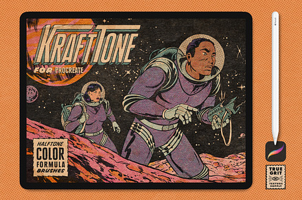 KraftTone Comic Brushes - Procreate, a Brush Add-On by True Grit Texture Supply
