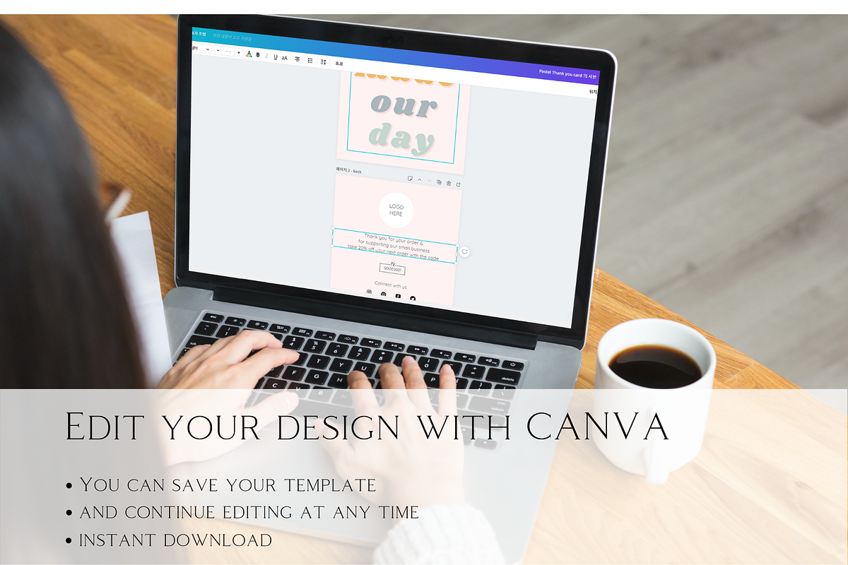 Thank you card for Canva template, a Stationery Template by Hellohastore (Photo 6 of 7)