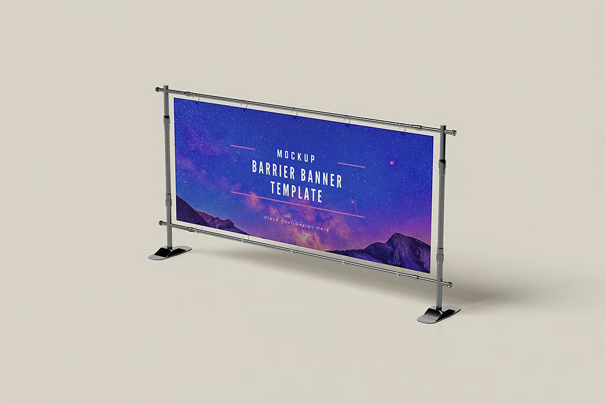 Barrier Banner Mockup, an Advertising Mockup by zpackcreative (Photo 5 of 5)