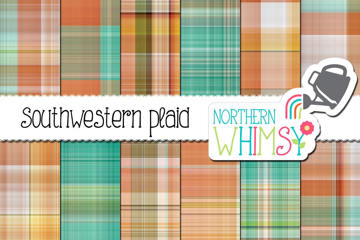 Terra Cotta and Teal Plaid, a Pattern Graphic by Northern Whimsy Design (Photo 4 of 4)