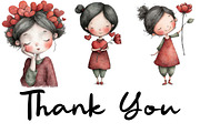 Whimsical Valentine’s Day Girl Clipa, an Illustration by CraftArtStudio (Thumbnail 6 of 6)