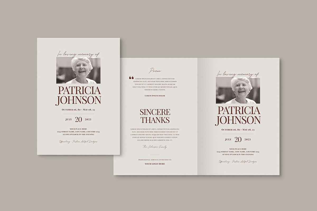 Funeral Program Template, a Brochure Template by VectorVactory (Photo 7 of 7)