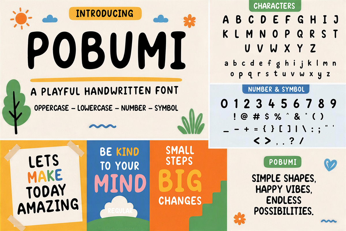POBUMI, a Handwritten Font by Pitchlook.Studio (Photo 3 of 4)