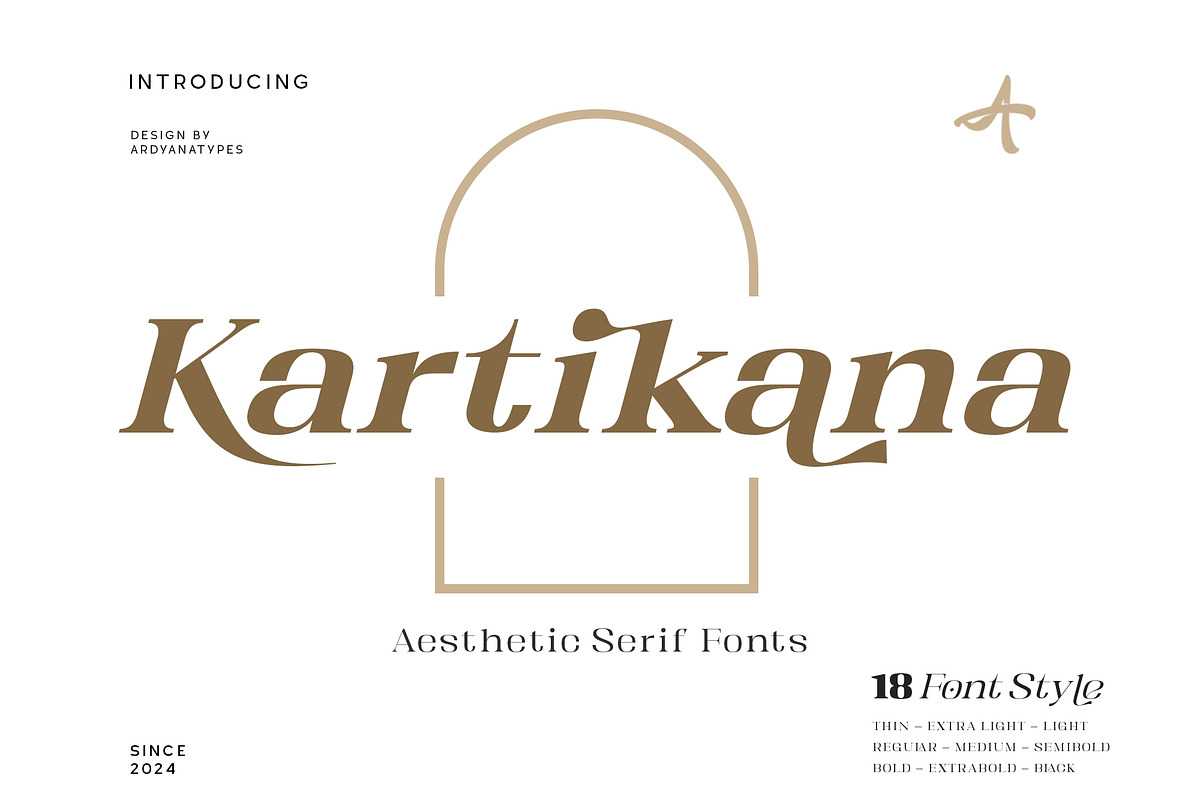 Kartikana Serif, a Serif Font by Ardyanatypes (Photo 1 of 12)