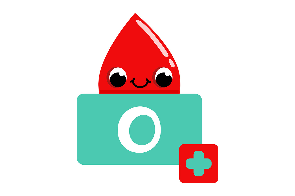 Blood Type Cartoon Drops Rh Factor, a Healthcare Illustration by the_myro