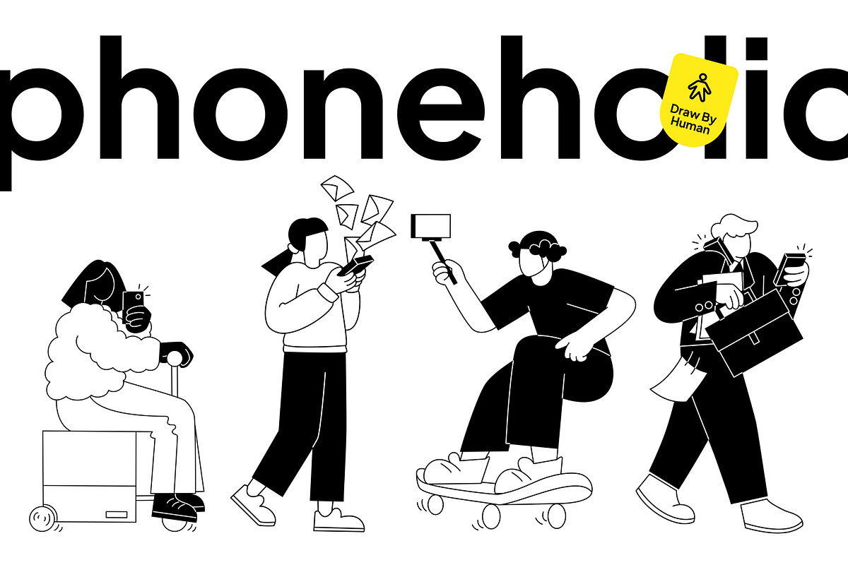 Phoneholic Illustrations, a Technology Illustration by Vectorly Space (Photo 1 of 8)