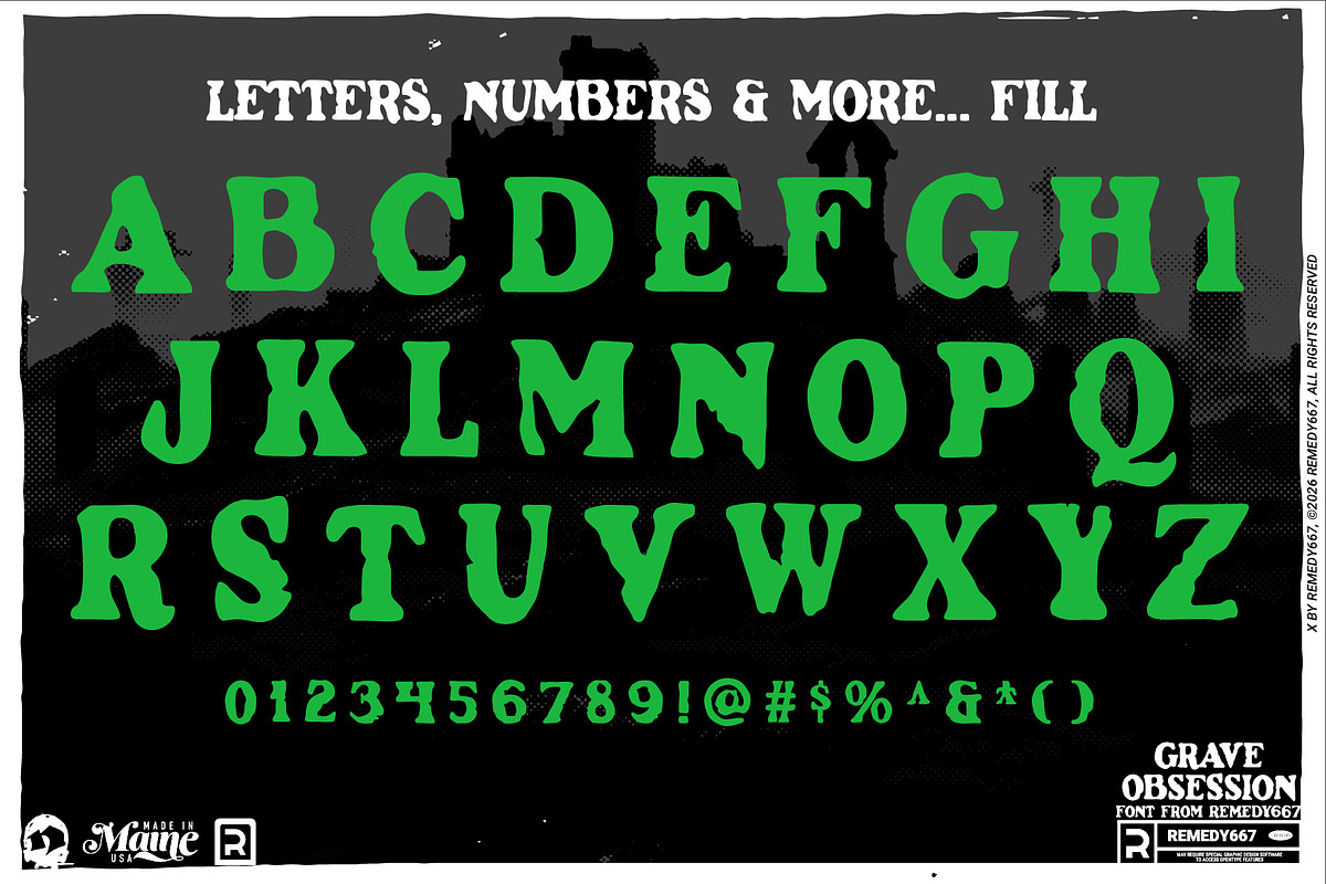 Grave Obsession - Grunge Font, a Serif Font by Remedy667 (Photo 7 of 9)