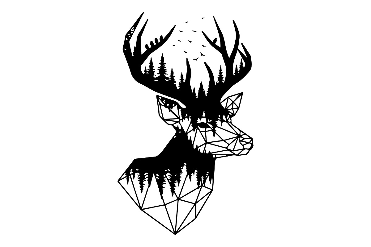 Deer Antler Silhouette Bundle, an Object Illustration by yasushie (Photo 8 of 31)