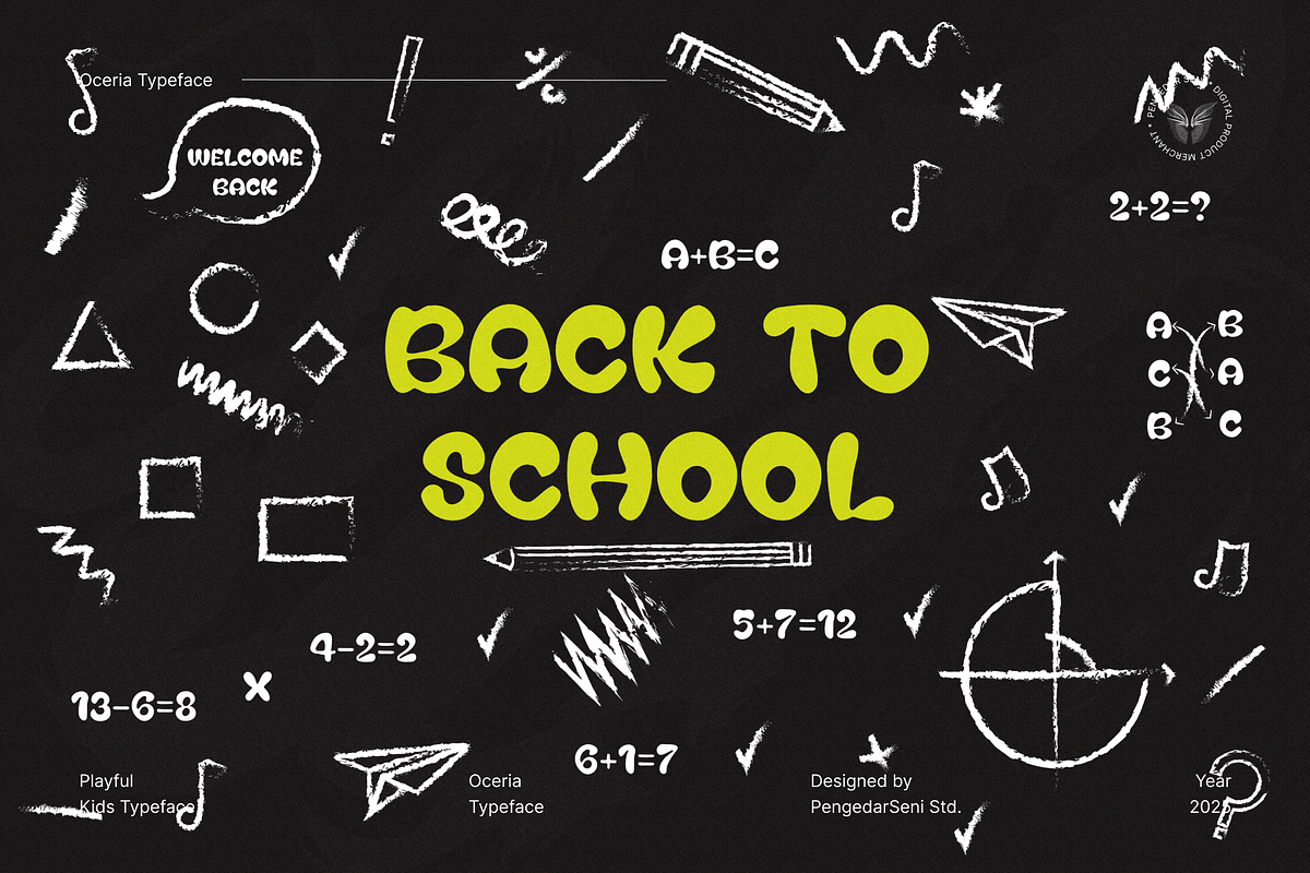 Oceria – Playful Kids Typeface, a Sans Serif Font by Pengedar Seni (Photo 4 of 8)
