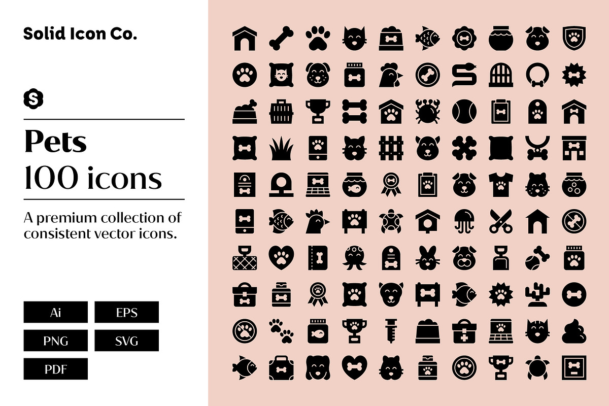 Pets Icons, a Solid Icon by Solid Icon Co (Photo 1 of 6)