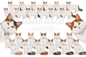 Turkish Van cat clip art