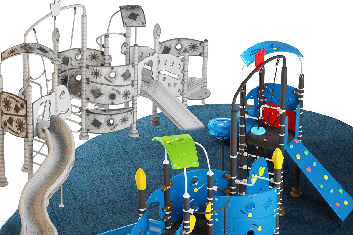 Kids playground equipment with slide, an Object 3D Model by NOMODOL (Photo 4 of 7)
