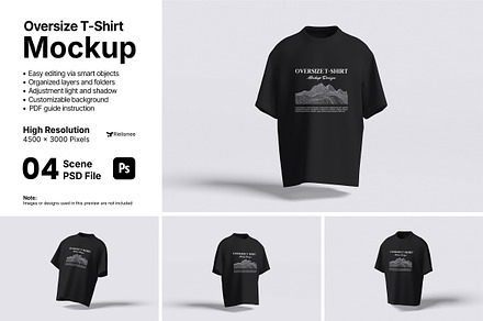 Oversize T-Shirt Mockup Bundle Set