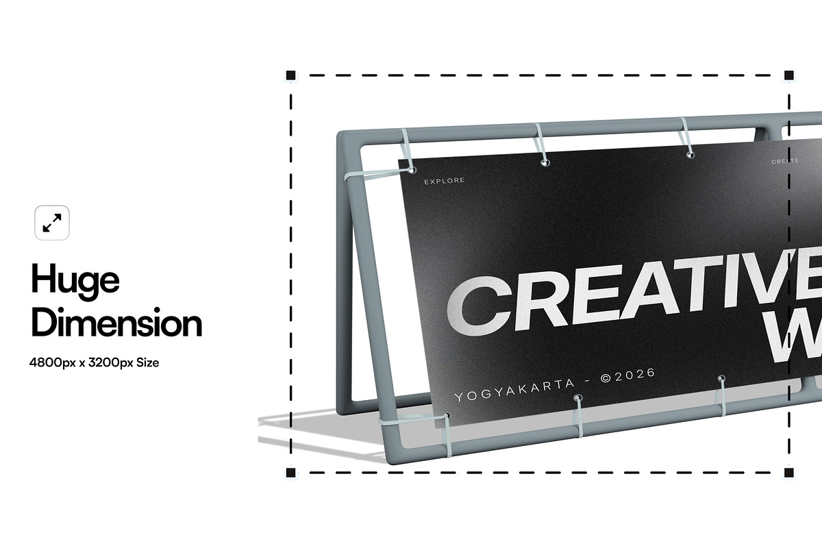 Rope Banner Frame Mockup, an Advertising Mockup by SLAB! Design (Photo 2 of 7)