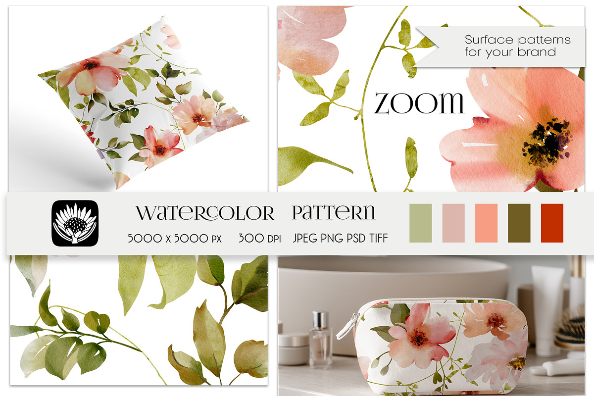 Watercolor Floral Pattern, a Pattern Graphic by PROTEA Watercolor Studio (Photo 7 of 7)