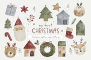 Watercolor Cozy Christmas BUNDLE, an Animal Illustration by Cute And Wild (Thumbnail 2 of 6)