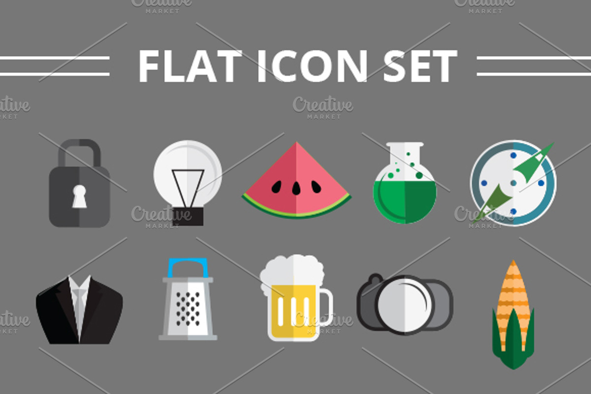 Flat Icon Set, an Icon by MHLY