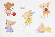 Cute animals. Mouse clipart, an Animal Illustration by Lesya Skripak (Thumbnail 6 of 6)