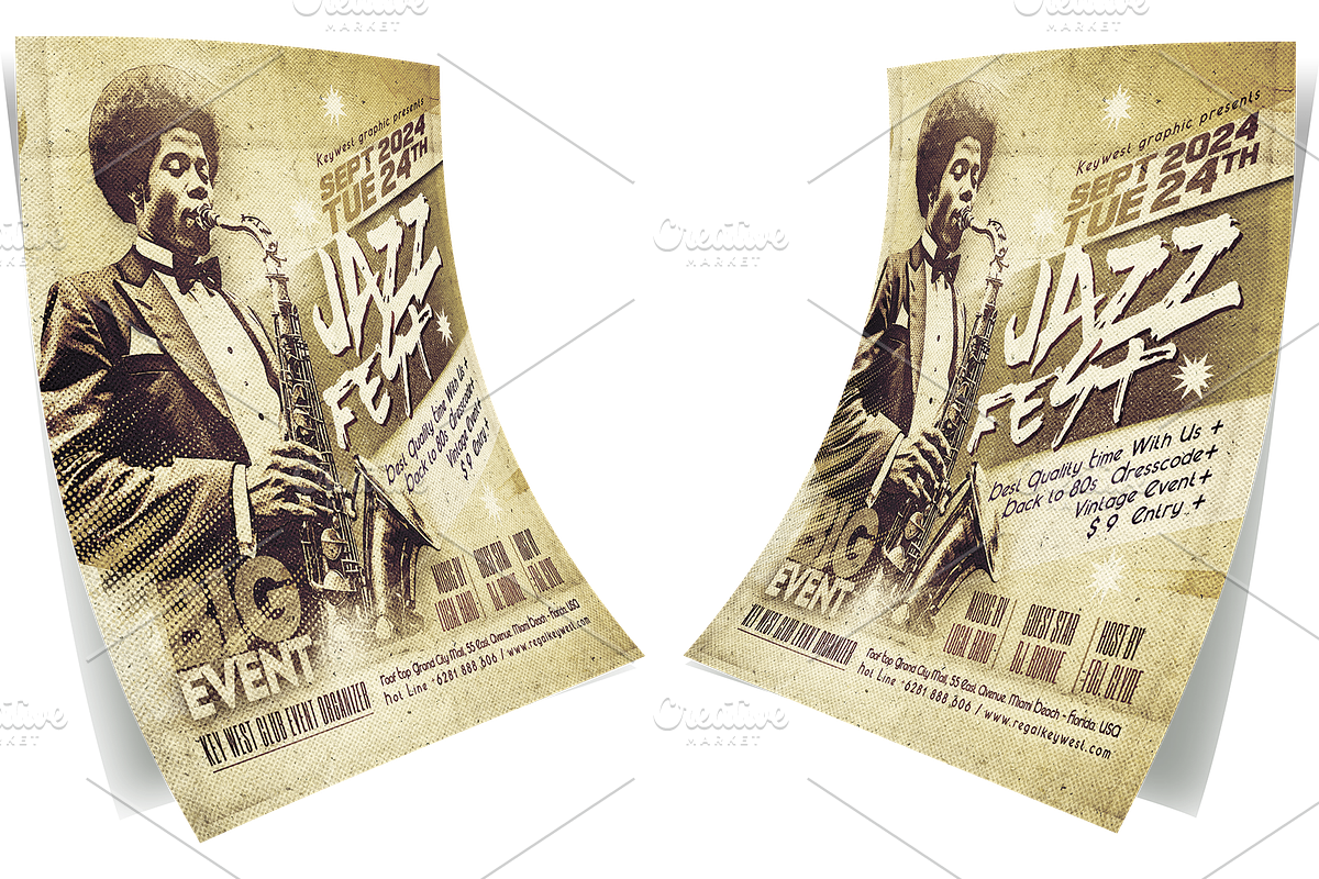 Jazz Festival Event Vintage Flyer, a Flyer Template by regalDRAW (Photo 2 of 2)