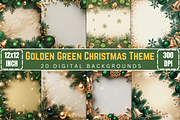 Golden Green Christmas Backgrounds, a Background Photo by Ink Gallery (Thumbnail 1 of 2)